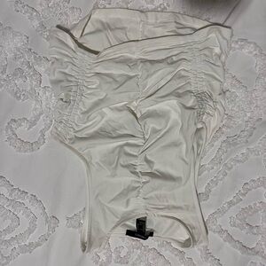 White Ruched Crop Top